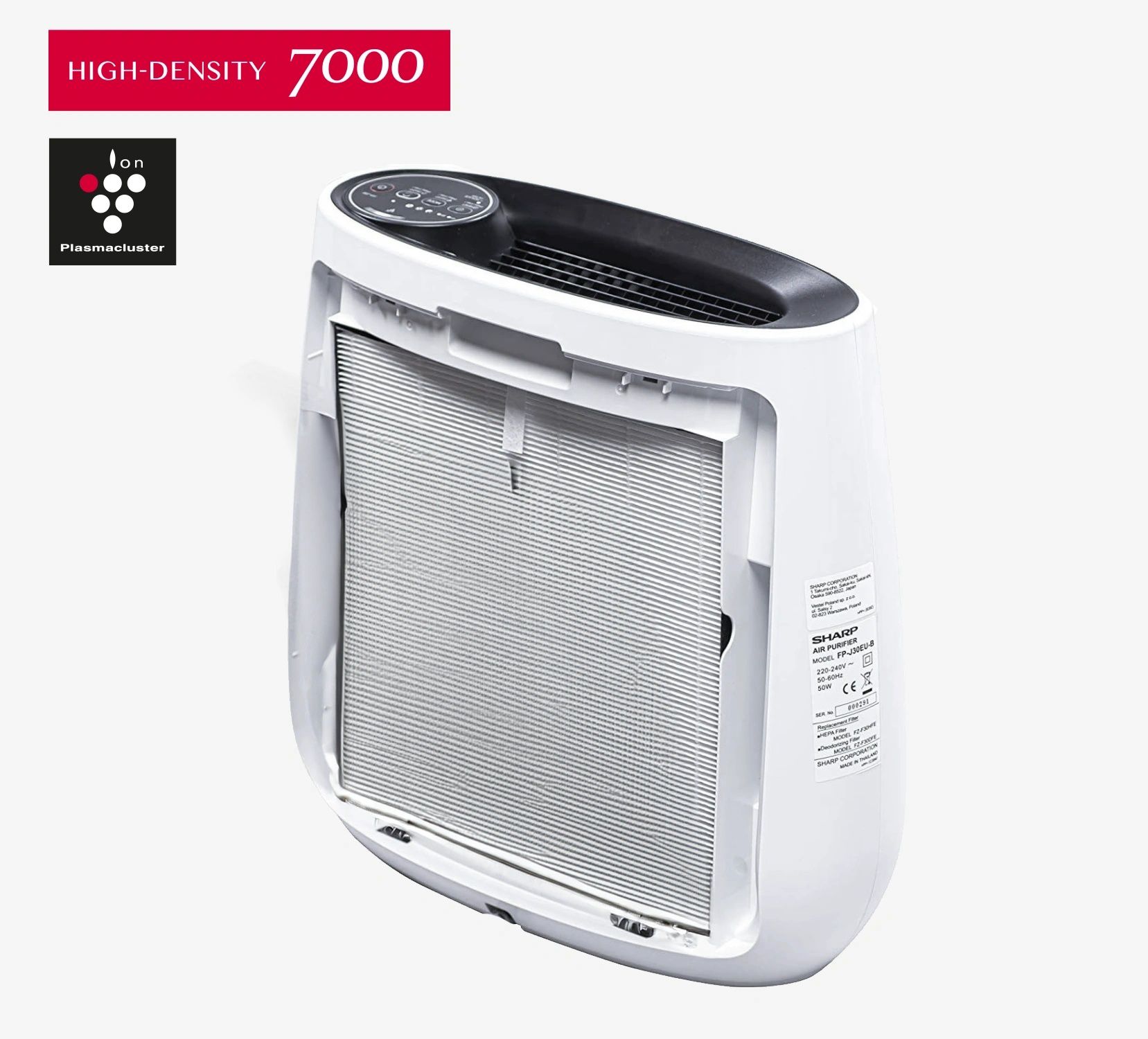SHARP FP-J30-W מטהר אוויר שארפ לטיהור חדרים קטנים עד 23 מ"ר - צבע לבן | יבואן רשמי – תמונה 3