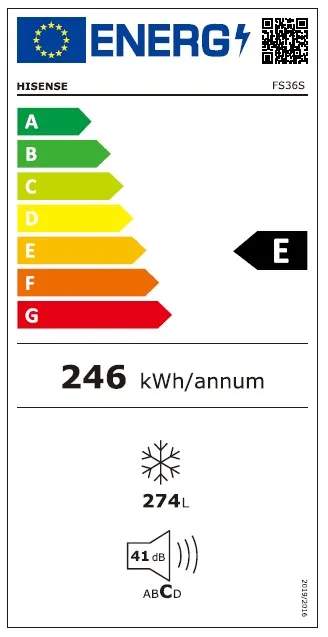 Hisense FS36S – מקפיא 5 מגירות 274 ליטר NoFrost נירוסטה עם Inverter | יבואן רשמי
