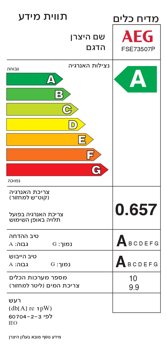 תווית אנרגיה FSE73507P