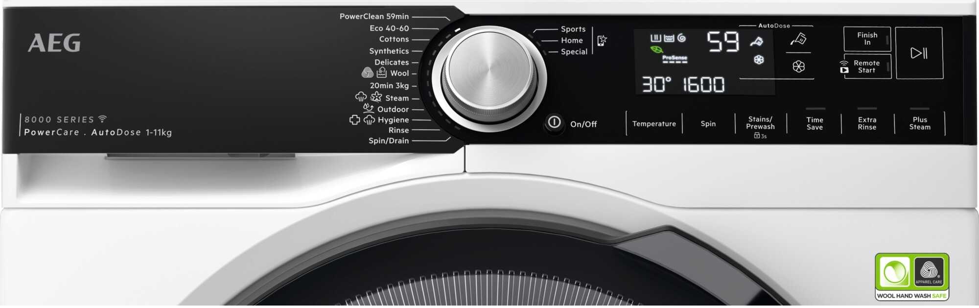 AEG LF83964QM - מכונת כביסה פרימיום 9 ק״ג עם PowerCare ו-1600 סל״ד | יבואן רשמי – תמונה 3