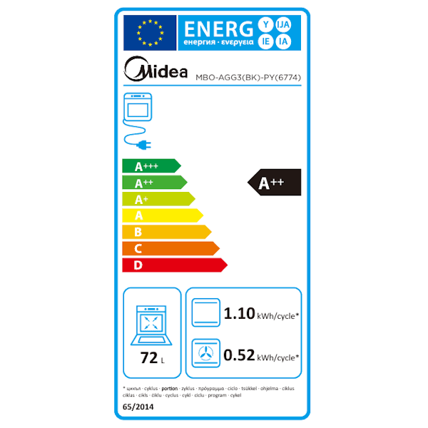 MIDEA MBO-AGG3(BK)-PY – תנור אפייה בנוי פירוליטי מידאה עם ניקוי פירוליטי ו-AIR FRY - יבואן רשמי