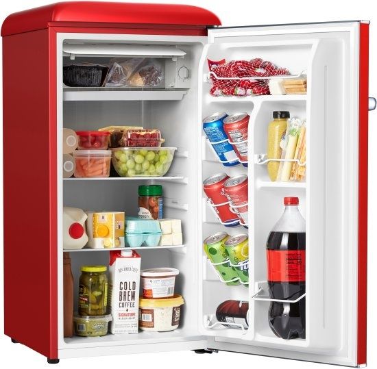 מקרר משרדי רטרו MONT BLANC MBR-190DF-RED אדום 95 ליטר עם מקפיא - יבואן רשמי – תמונה 2