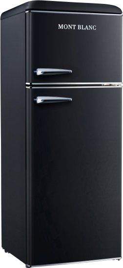 מקרר 2 דלתות מקפיא עליון רטרו MONT BLANC MBR-290DF-BLK מונט בלנק בנפח 215 ליטר שחור - יבואן רשמי – תמונה 2