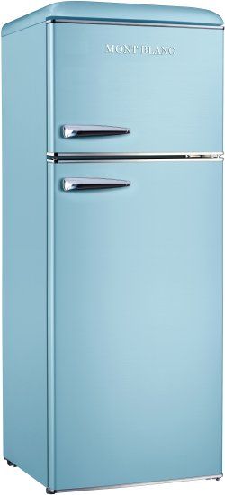 מקרר 2 דלתות מקפיא עליון רטרו MONT BLANC MBR-290DF-BLU מונט בלנק בנפח 215 ליטר כחול פסטל - יבואן רשמי – תמונה 2