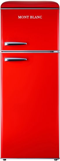 מקרר 2 דלתות מקפיא עליון רטרו MONT BLANC MBR-290DF-RED מונט בלנק בנפח 215 ליטר אדום - יבואן רשמי