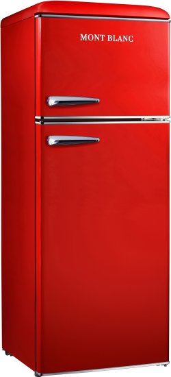 מקרר 2 דלתות מקפיא עליון רטרו MONT BLANC MBR-290DF-RED מונט בלנק בנפח 215 ליטר אדום - יבואן רשמי – תמונה 2