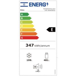 Midea MDRB905FGL46D מקרר 2 דלתות מקפיא תחתון 680 ליטר אינוורטר No Frost מידאה נירוסטה מוברשת | יבואן רשמי