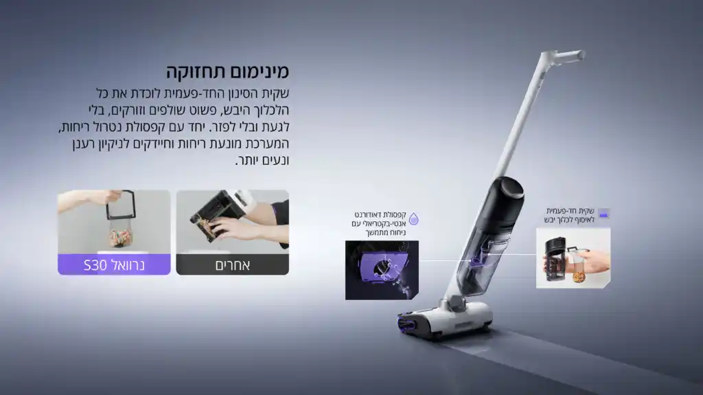 Narwal S30 - שואב אבק שוטף אלחוטי רטוב ויבש נארוול | יבואן רשמי-משלוח מהיר – תמונה 8