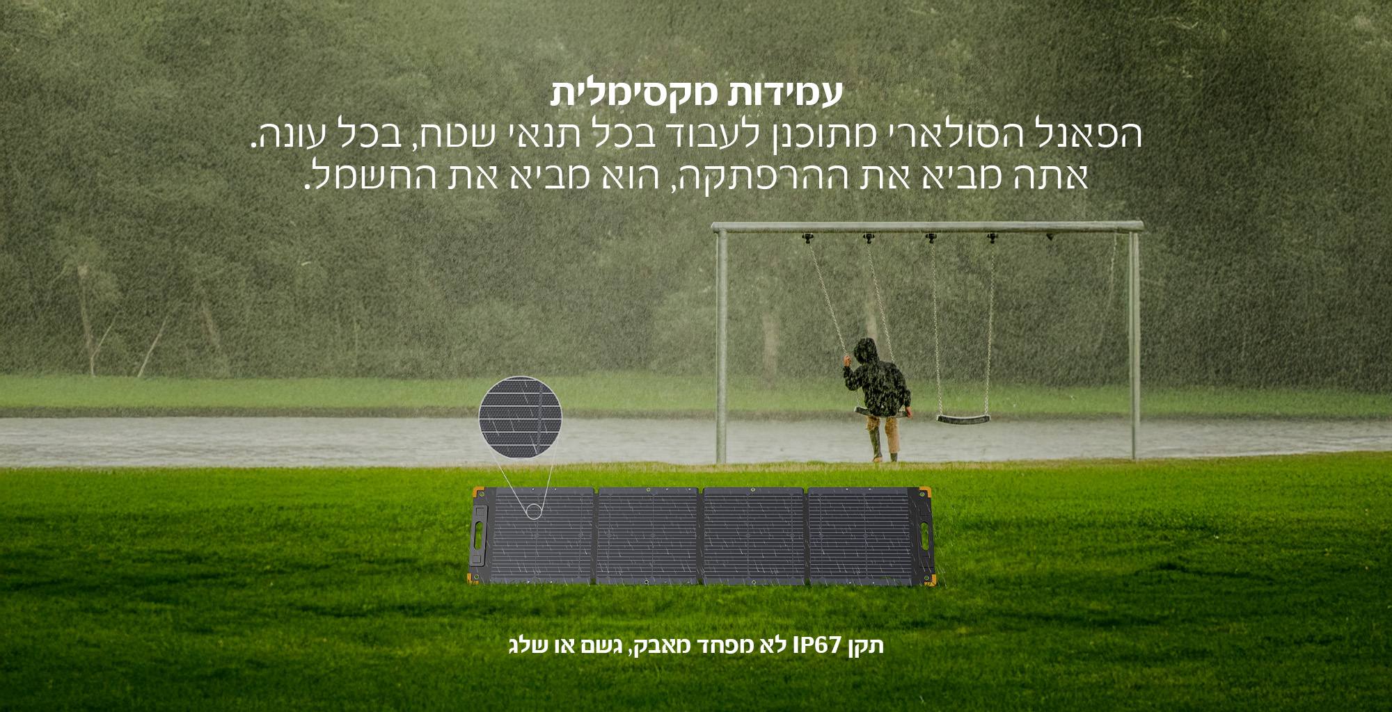 PECRON 100W PCLL-YT100W – פאנל סולארי מתקפל IP67 לקמפינג וגיבוי | יבואן רשמי – תמונה 12