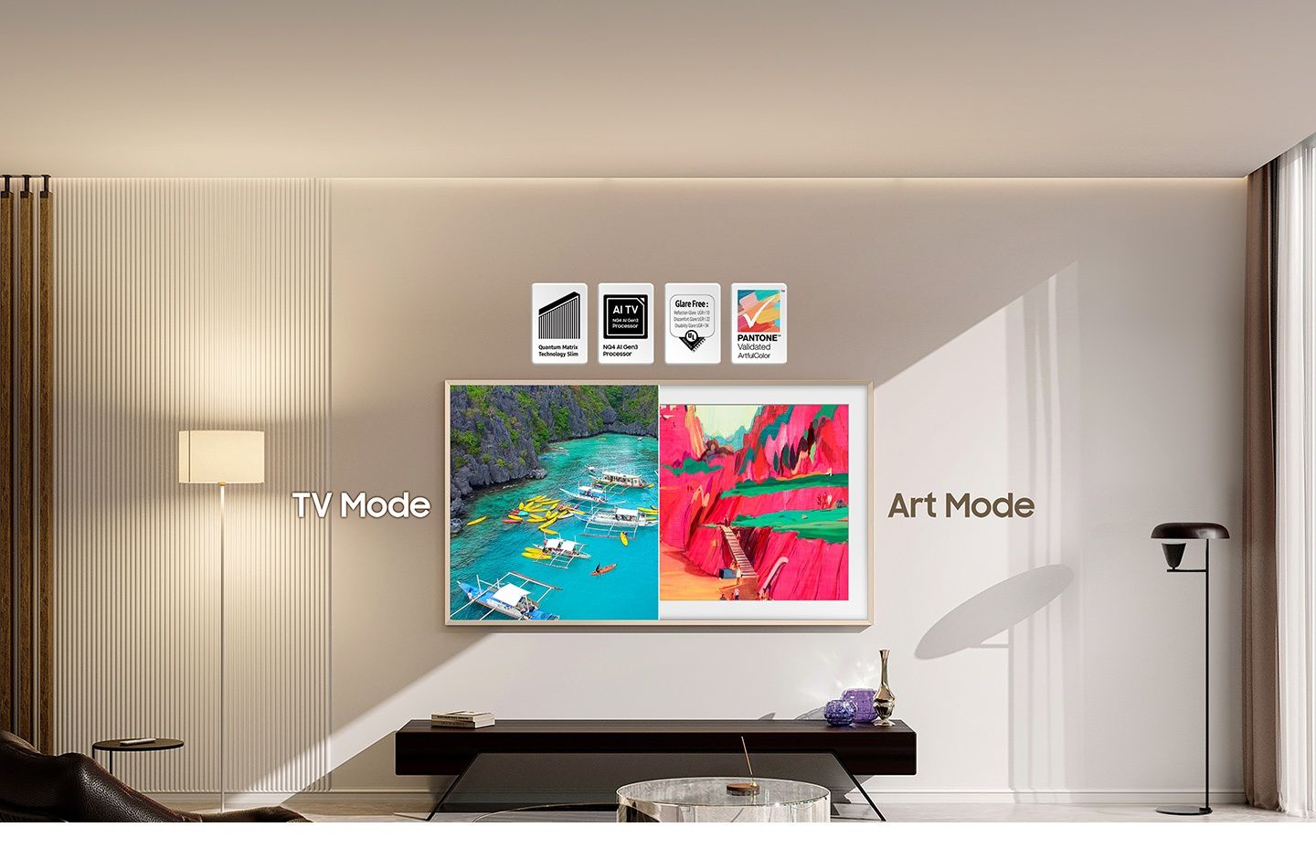 SAMSUNG QE85LS03F The Frame Pro טלוויזיה חכמה 85 אינץ’ Neo-QLED 4K | יבואן רשמי-סמסונג ישראל – תמונה 3