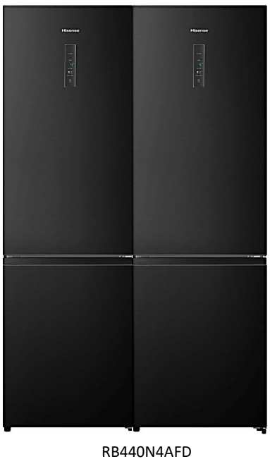 Hisense RB440N4AFD – מקרר 2 דלתות 336 ליטר NoFrost עם מקפיא תחתון Inverter נירוסטה מושחרת | יבואן רשמי – תמונה 5