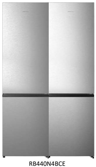 Hisense RB440N4BCE – מקרר 2 דלתות 336 ליטר NoFrost עם מקפיא תחתון Inverter נירוסטה | יבואן רשמי – תמונה 2