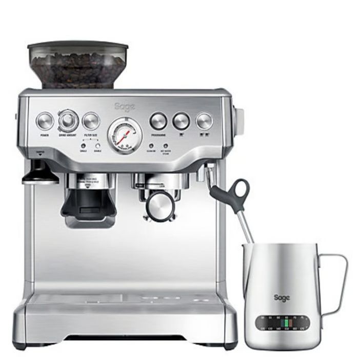מכונת אספרסו Sage SES875BSS Barista Express סייג' טוחנת חצי אוטומטית משולבת פולי קפה בריסטה 15 בר PID יבואן רשמי