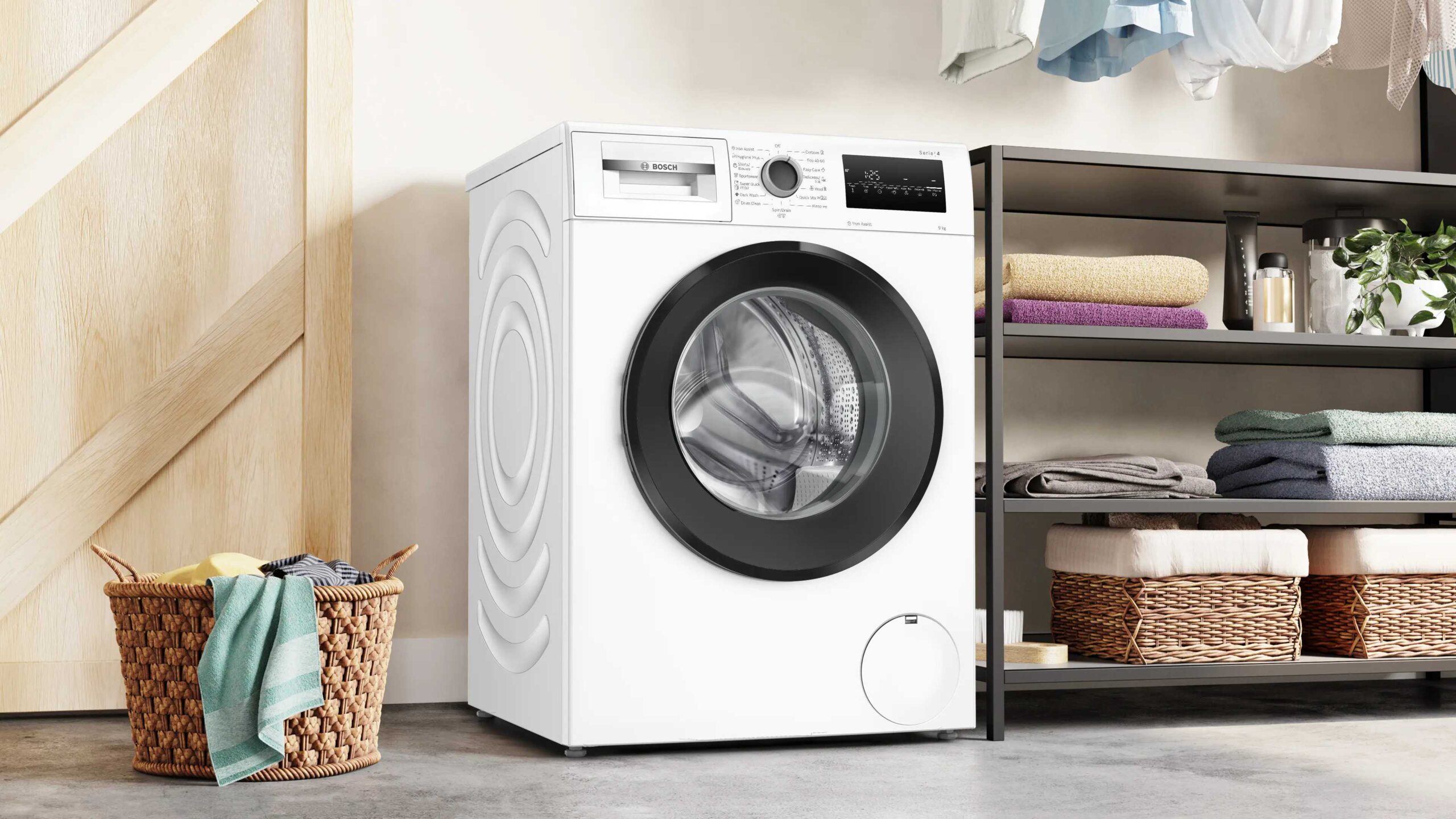 מכונת כביסה 9 ק״ג BOSCH WAN2826BBY עם מנוע שקט 1400 סל"ד מסדרת בוש Serie 4 תוצרת פולין – תמונה 2