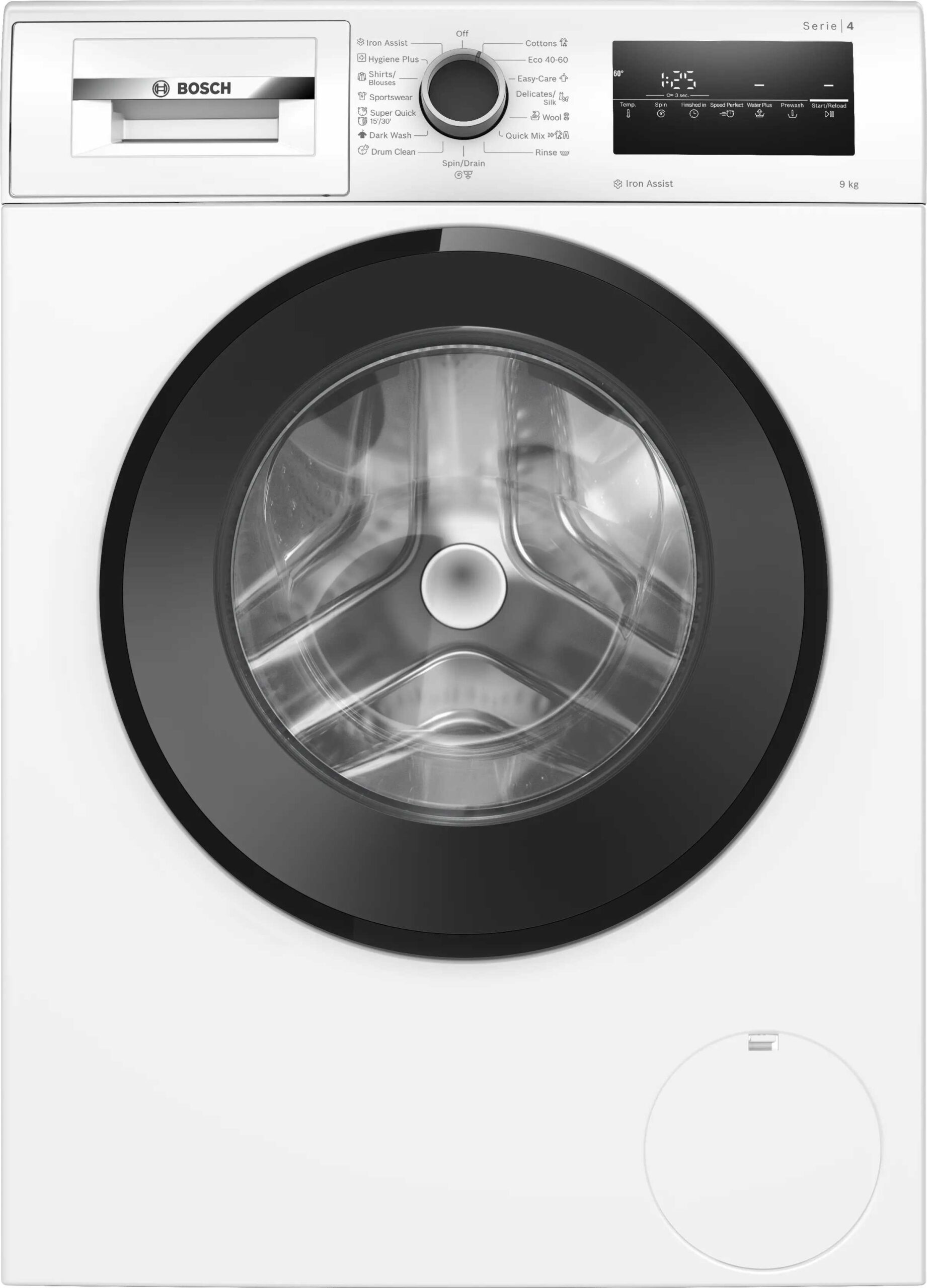 מכונת כביסה 9 ק״ג BOSCH WAN2826BBY עם מנוע שקט 1400 סל"ד מסדרת בוש Serie 4 תוצרת פולין – תמונה 3