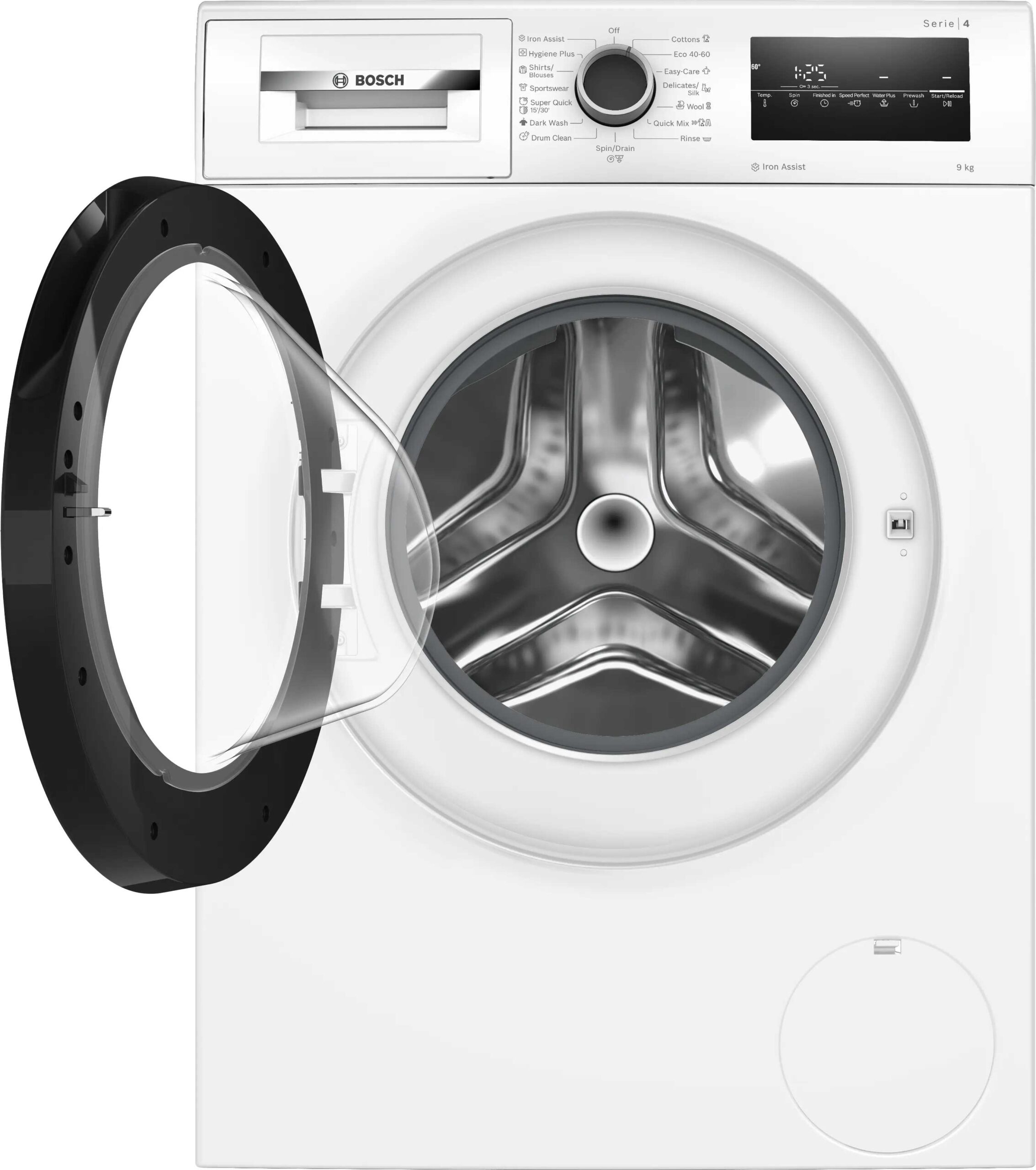 מכונת כביסה 9 ק״ג BOSCH WAN2826BBY עם מנוע שקט 1400 סל"ד מסדרת בוש Serie 4 תוצרת פולין – תמונה 4
