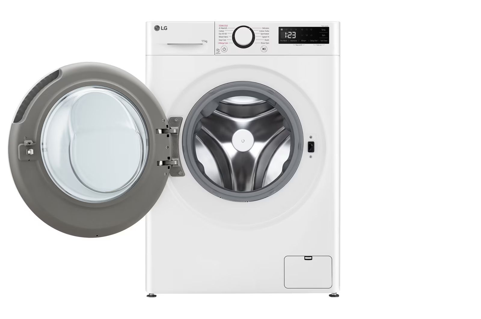 LG WF11114WBW: מכונת כביסה 11 ק"ג עם AI DD™, קיטור ודירוג A-10% אנרגטי | יבואן רשמי – תמונה 3