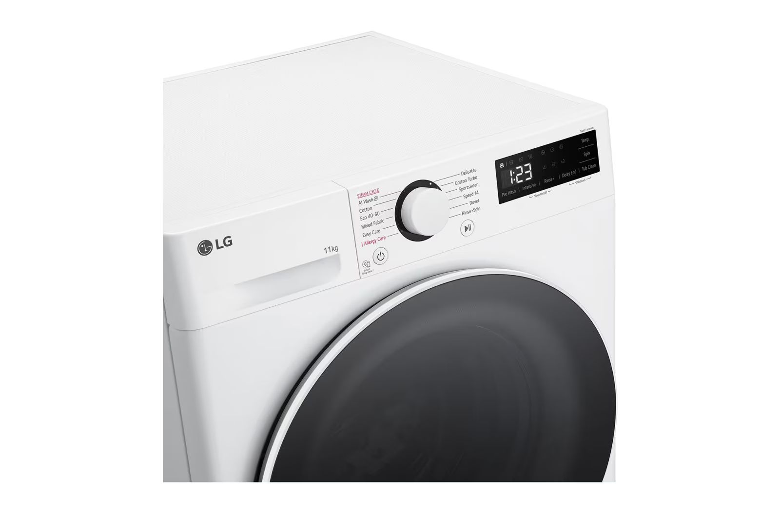 LG WF11114WBW: מכונת כביסה 11 ק"ג עם AI DD™, קיטור ודירוג A-10% אנרגטי | יבואן רשמי – תמונה 4