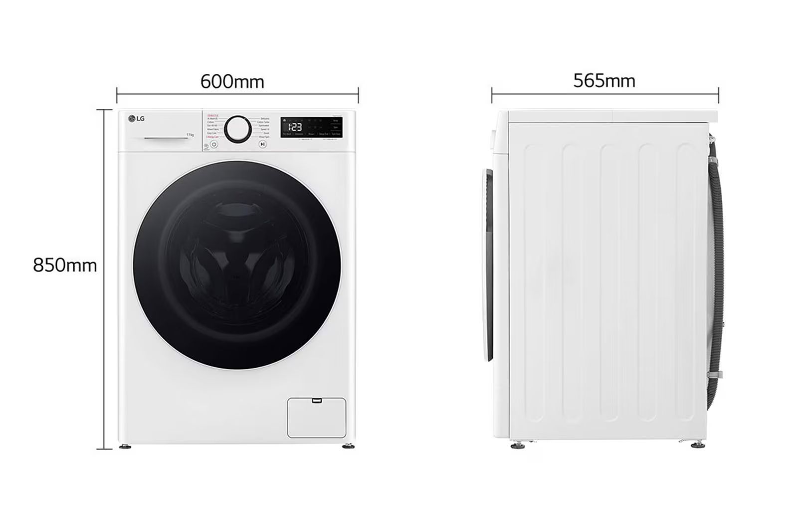 LG WF11114WBW: מכונת כביסה 11 ק"ג עם AI DD™, קיטור ודירוג A-10% אנרגטי | יבואן רשמי – תמונה 5