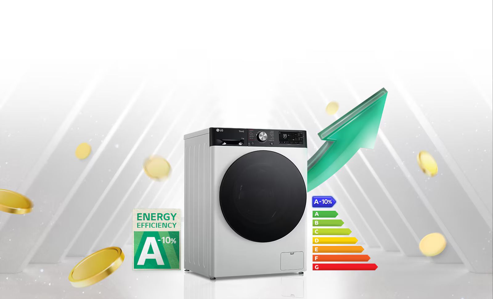 LG WF11114WBW: מכונת כביסה 11 ק"ג עם AI DD™, קיטור ודירוג A-10% אנרגטי | יבואן רשמי – תמונה 7