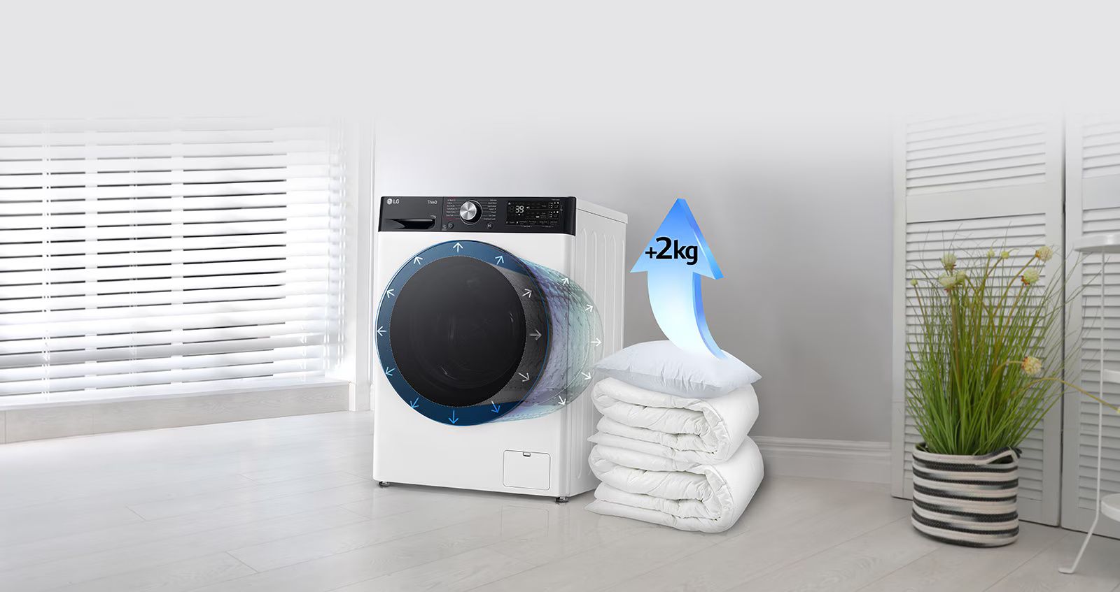 LG WF11114WBW: מכונת כביסה 11 ק"ג עם AI DD™, קיטור ודירוג A-10% אנרגטי | יבואן רשמי – תמונה 8