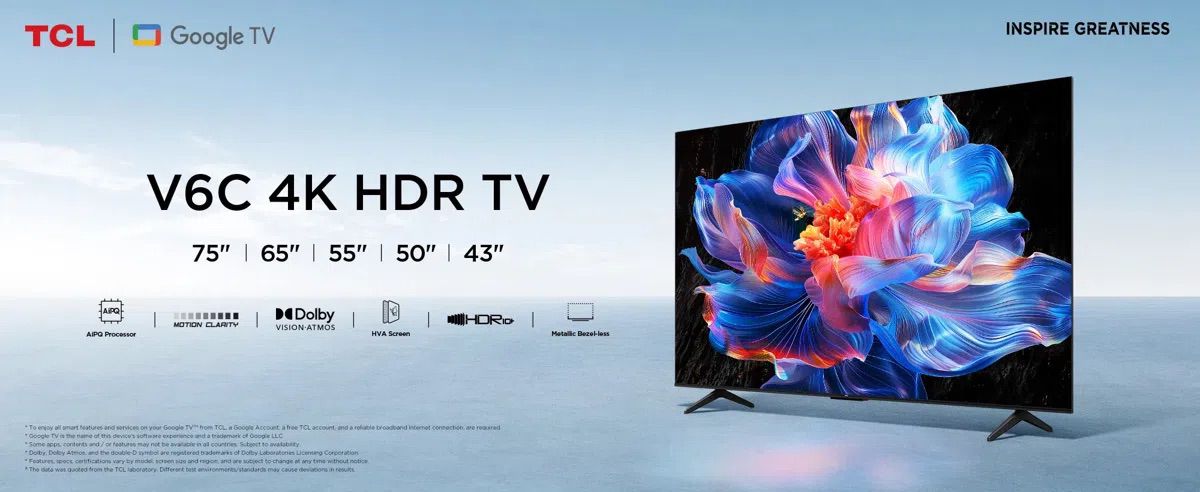 טלוויזיה חכמה TCL 75V6C 75 אינץ' 4K Google TV - תמונה ראשית