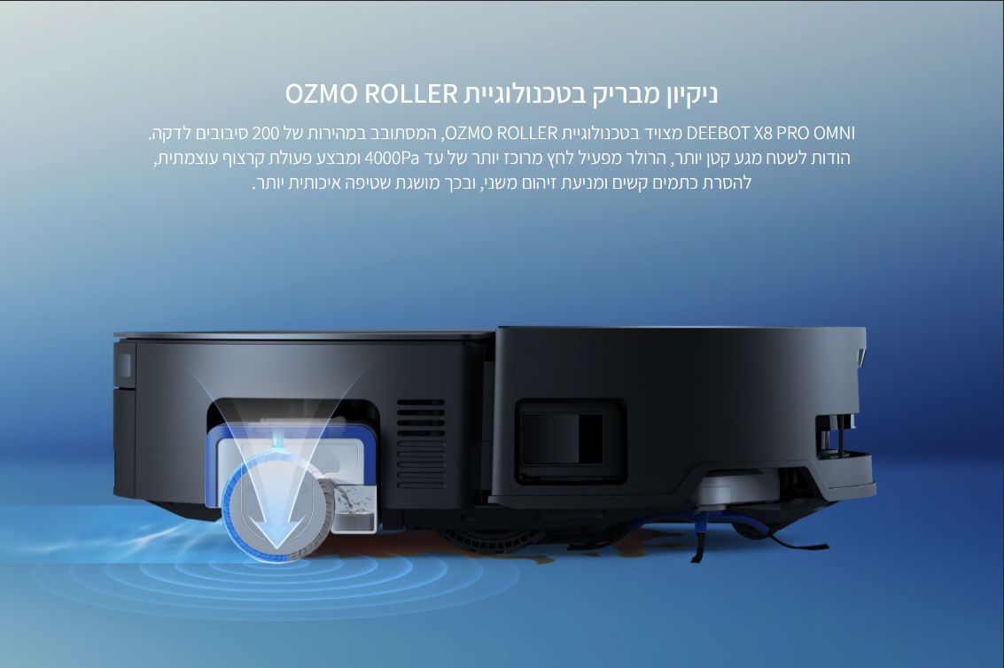 ניווט חכם Dual-Laser LiDAR בשואב רובוטי ECOVACS X8 PRO OMNI