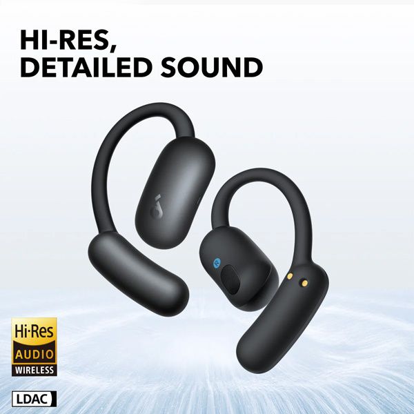 soundcore AeroFit 2 - אוזניות Open Ear בצבע שחור עם תרגום AI בזמן אמת | יבואן רשמי – תמונה 2