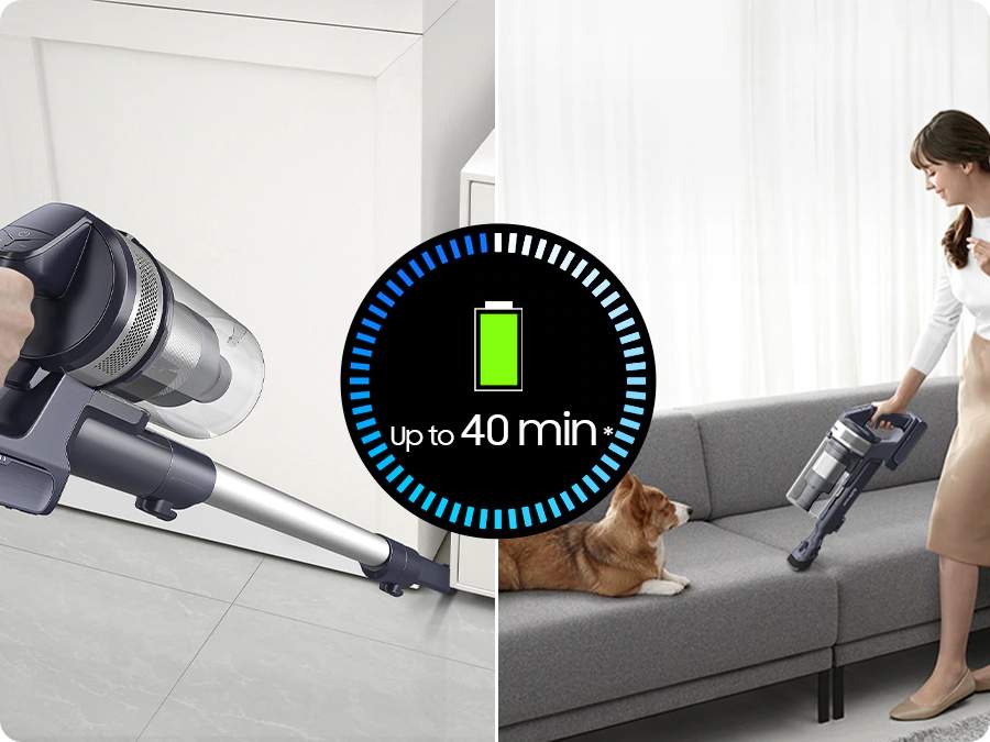 שואב אבק אלחוטי Samsung Jet 65 VS15A60AGR5 סמסונג עם עוצמת שאיבה 150W, משקל קל ואביזר ייעודי לחיות מחמד - יבואן רשמי – תמונה 3